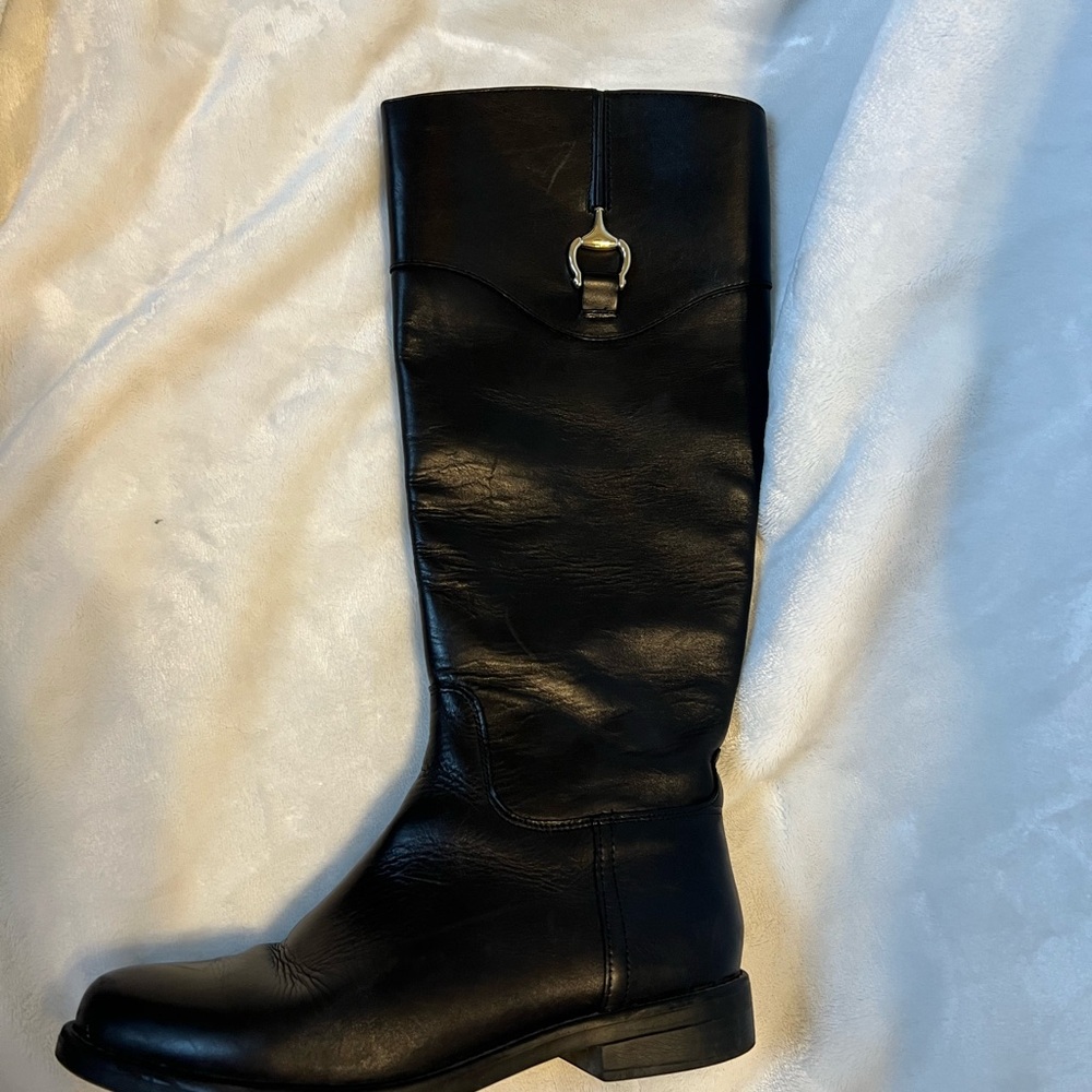 Black Leather Women's Riding Boots